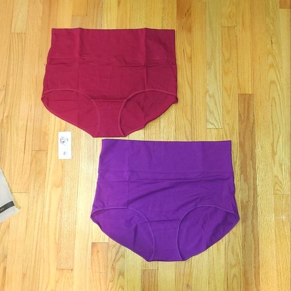 Set of 2 Purple & Merlot High Waisted Underwear Panties Women's US SIZE 9 XXL - Picture 2 of 9